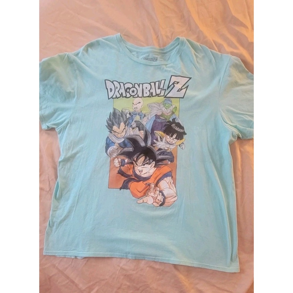 Dragon Ball Z Men's XL Japanese Anime Bird Studios T-Shirt Teal Blue